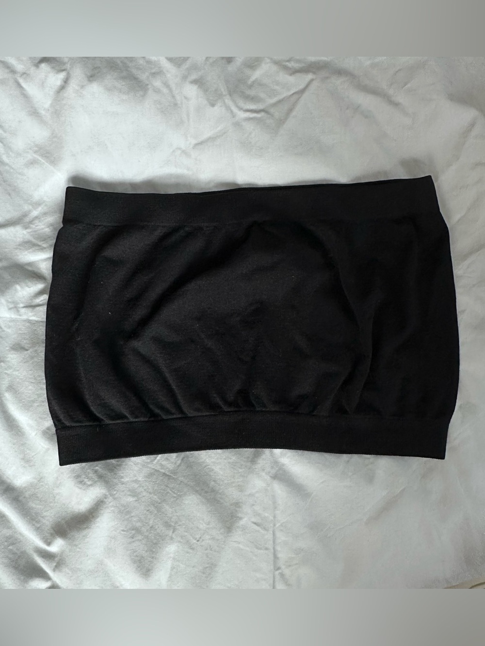black bandeau/ tube top/ strapless cropped tank top